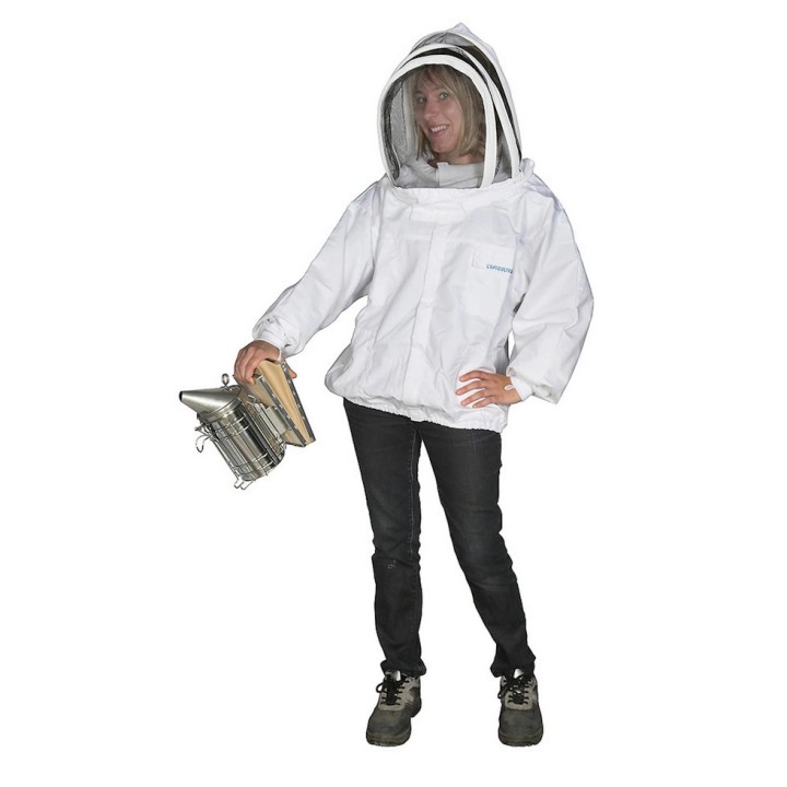 Blouson blanc apiculteur avec cagoule, disponible en plusieurs tailles - Thomas Apiculture