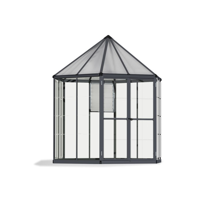 Serre de jardin hexagonale Oasis Grise Canopia
