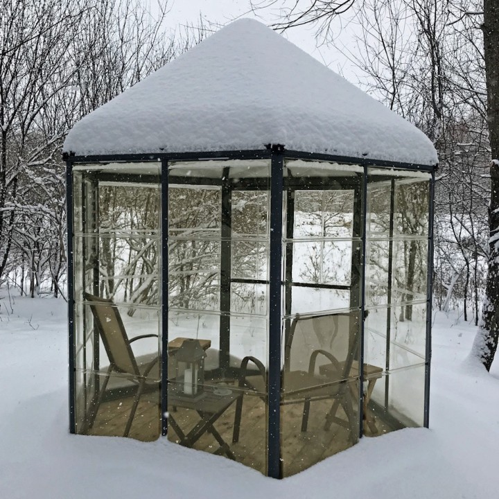 Serre de jardin hexagonale Oasis Grise Canopia