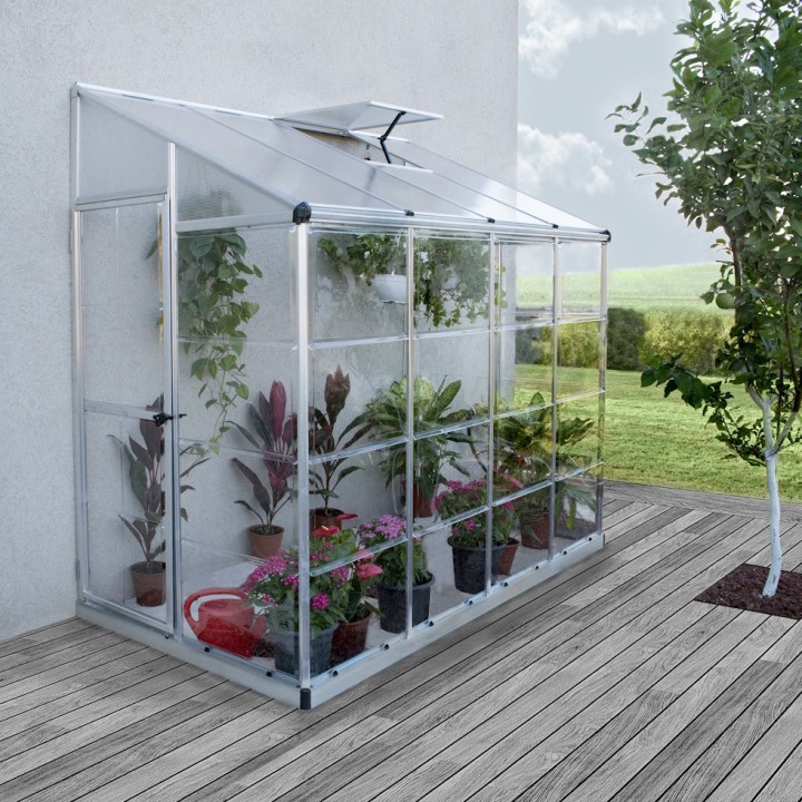 Serre de jardin adossée Lean To 3m² Argent Canopia