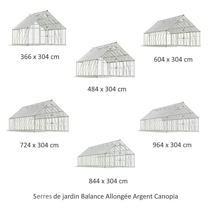 Serre de jardin Balance allongée Argent Canopia