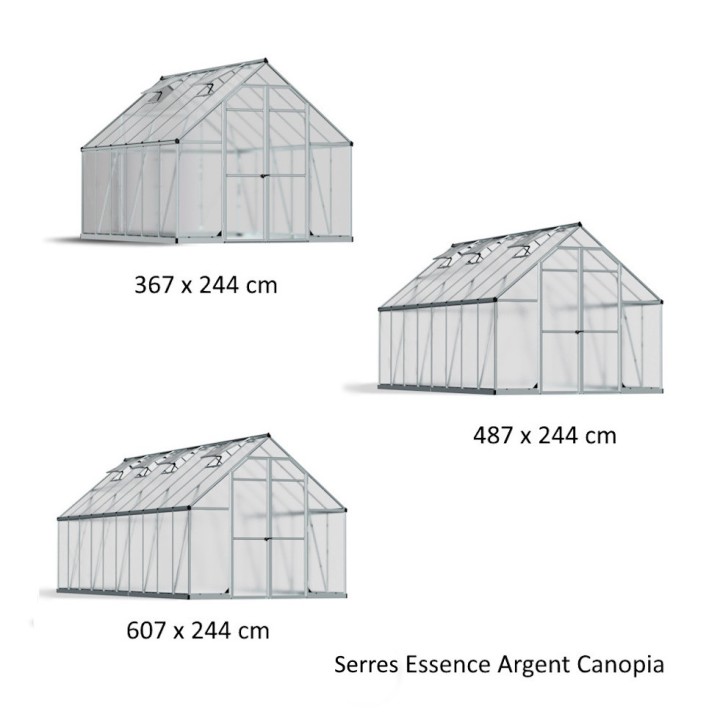 Serre de jardin Essence Argent Canopia
