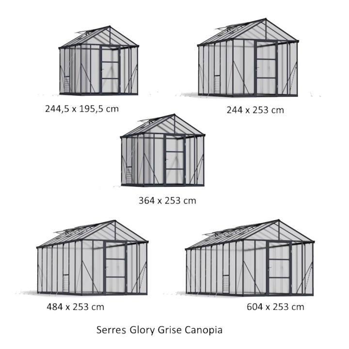 Serre de jardin Glory Grise Canopia