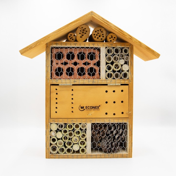 Hôtel à insectes taille moyenne ECONEX - 51,5 x 37 x 15 cm