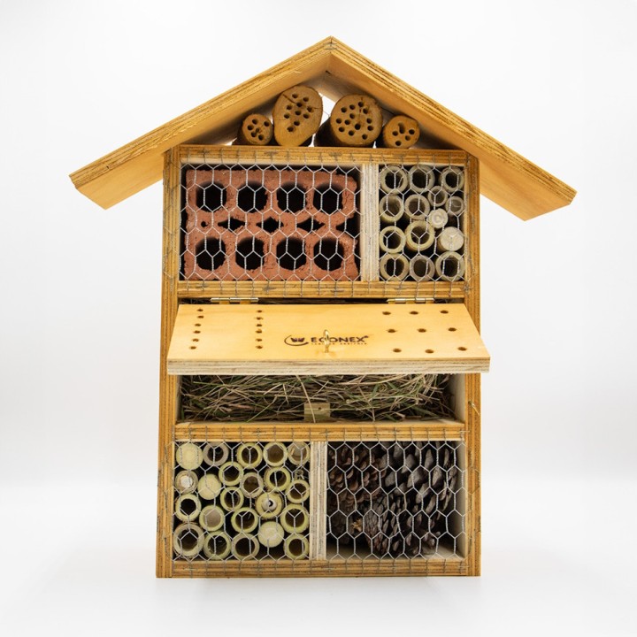 Hôtel à insectes taille moyenne ECONEX - 51,5 x 37 x 15 cm