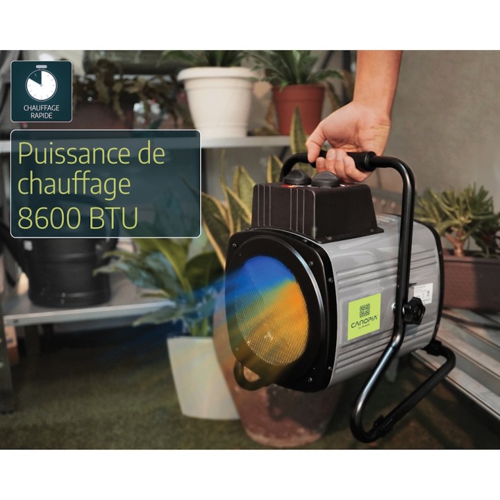 Chauffage-ventilateur d'appoint GP0824 Canopia pour serres de jardin