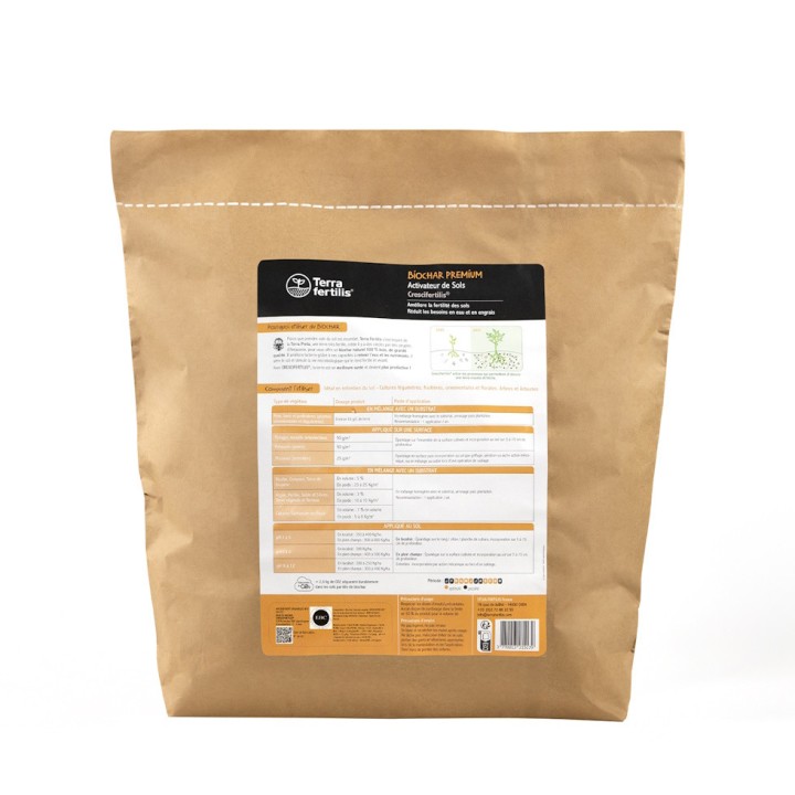 Biochar Crescifertilis Terra fertilis - Granulométrie 2-4 mm, 5 et 10 kg