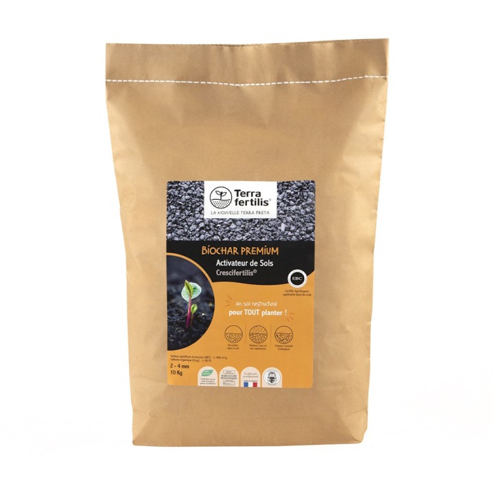 Biochar Crescifertilis Terra fertilis - Granulométrie 1-2 mm, 5 et 10 kg