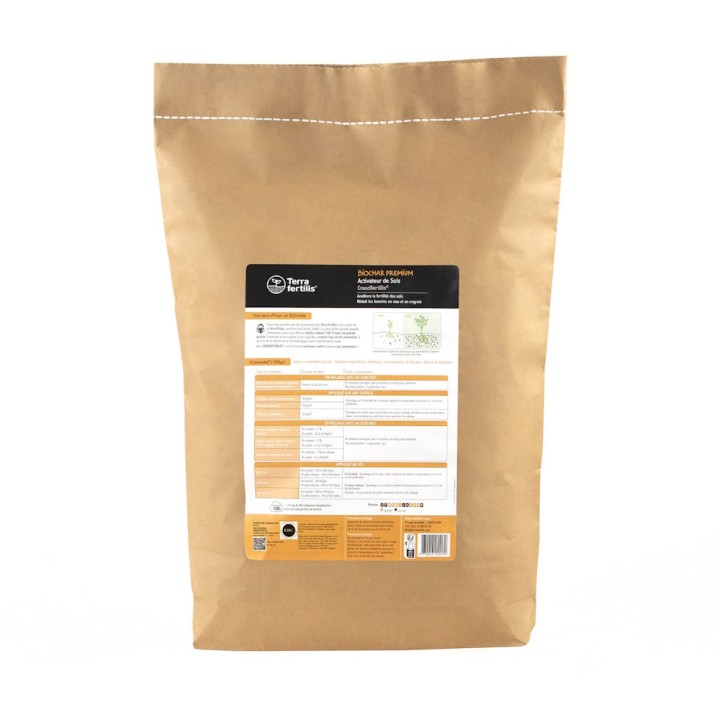 Biochar Crescifertilis Terra fertilis - Granulométrie 1-2 mm, 5 et 10 kg