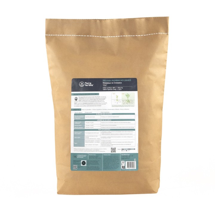 Biochar mycorhizé Trilis Terra fertilis - Granulométrie 2-4 mm, 5 et 10 kg
