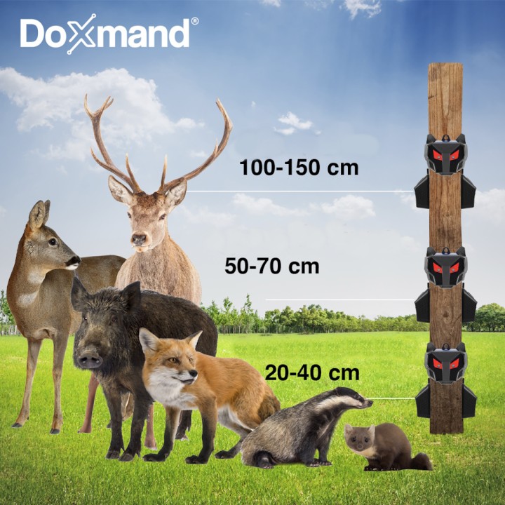 Répulsif solaire pour animaux avec lumières clignotantes LED rouges Doxmand - Lot de 2