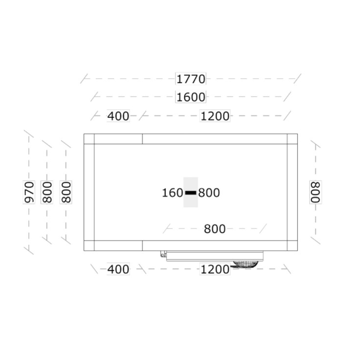 Pack mini chambre froide positive modulaire Néo - 800 x 1600 x 2030 mm