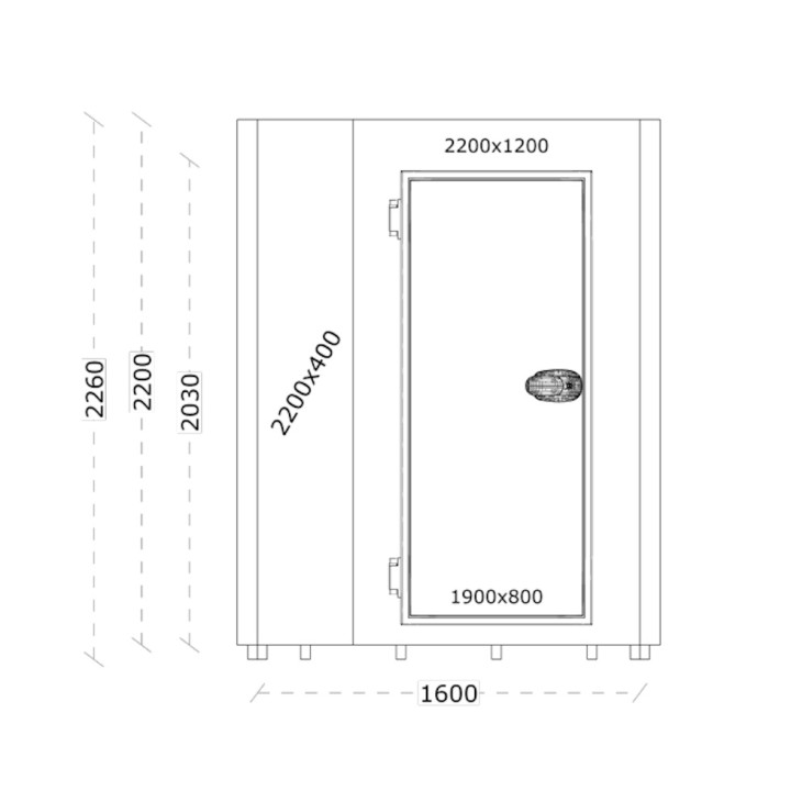 Pack mini chambre froide positive modulaire Néo - 800 x 1600 x 2030 mm