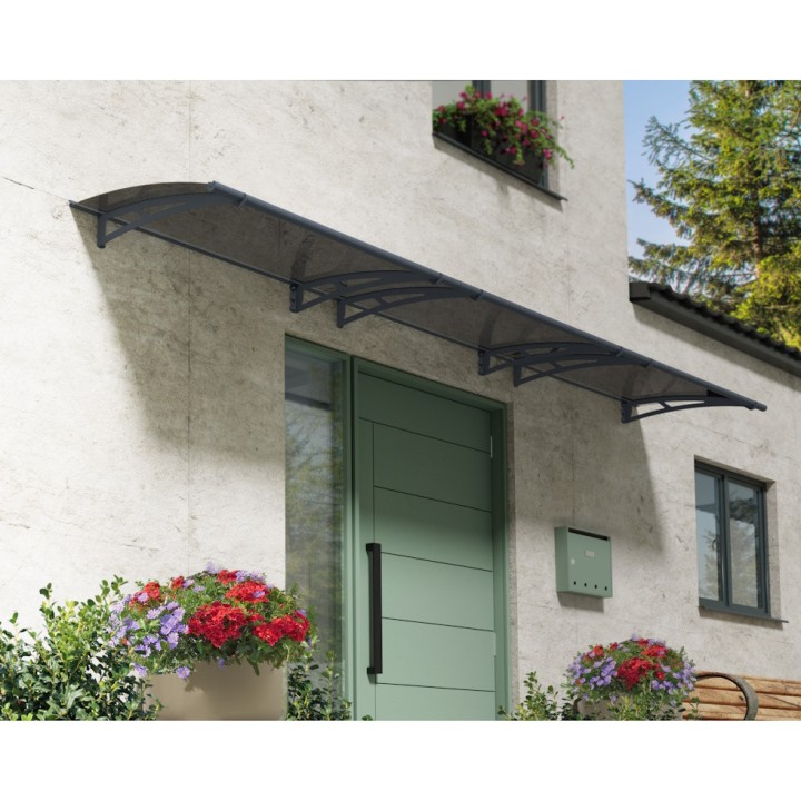 Auvent de porte Aquila en kit Canopia - vitrage gris solaire