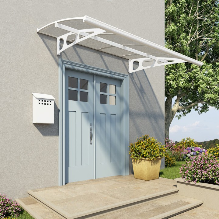 Marquise de porte Bordeaux Canopia - Vitrage transparent