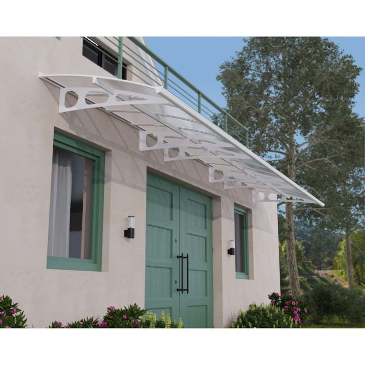 Marquise de porte Bordeaux Canopia - Vitrage translucide