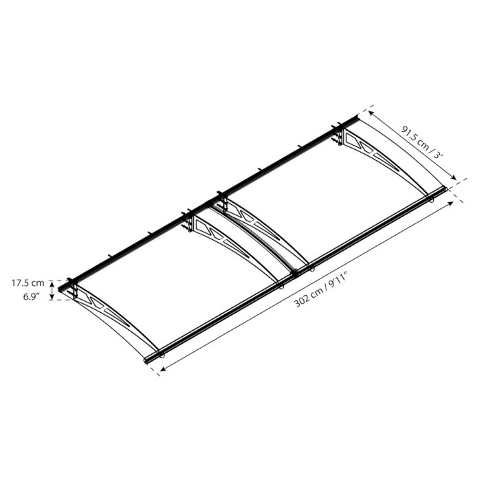 Auvent de porte Altair en kit Canopia - Vitrage transparent