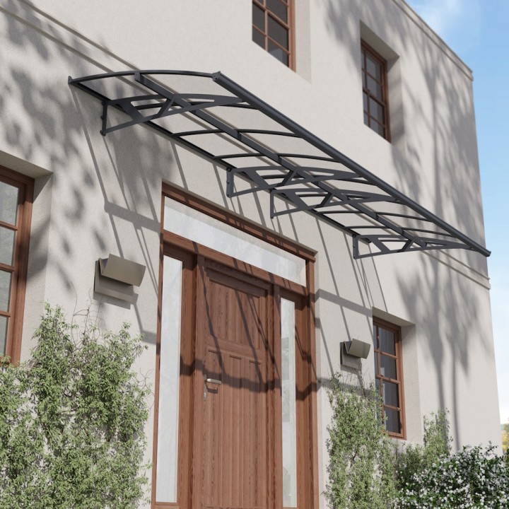 Auvent de porte Amsterdam en kit Canopia - Vitrage transparent