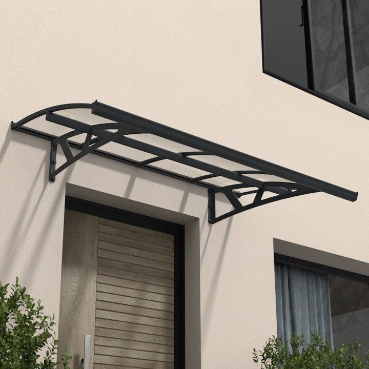 Auvent de porte Amsterdam en kit Canopia - Vitrage transparent