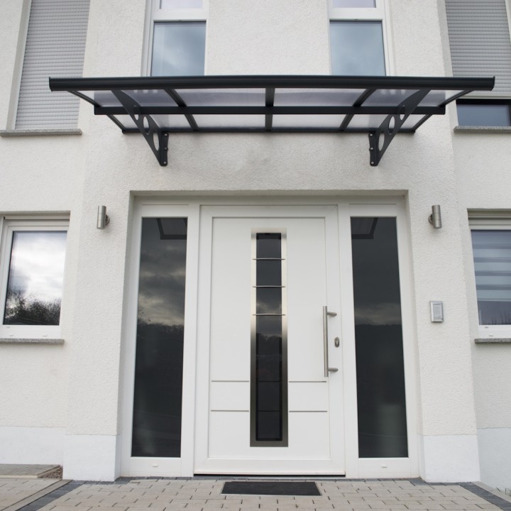 Auvent de porte Herald en kit Canopia - Vitrage translucide