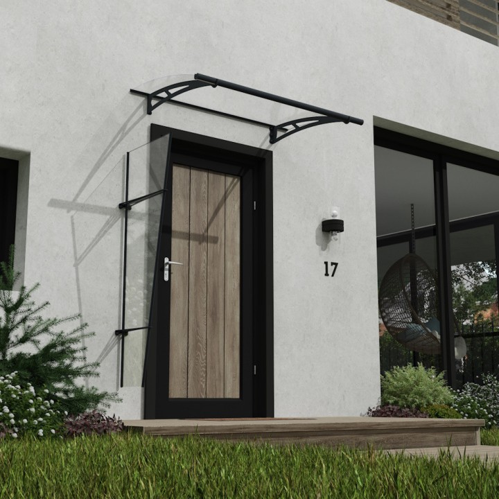 Auvent de porte Pegasus en kit Canopia - Vitrage transparent - 170,5 x 63,5 cm