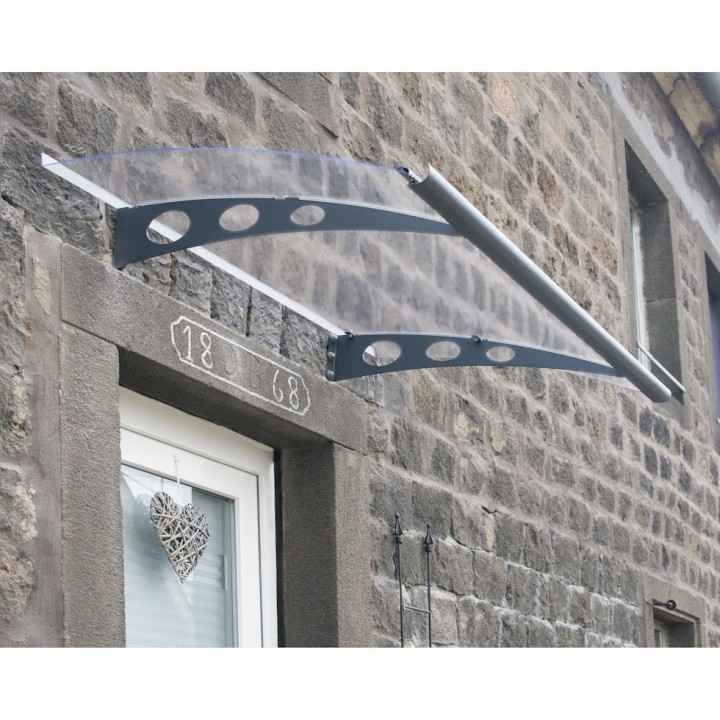 Auvent de porte Garamond Canopia - Vitrage transparent - 135 x 90,5 cm