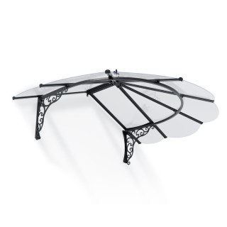 Marquise de porte Iris en kit Canopia - Vitrage transparent - 174,5 x 125 cm