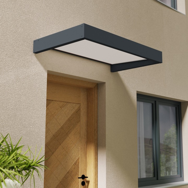Auvent de porte Sophia Canopia - Vitrage blanc translucide