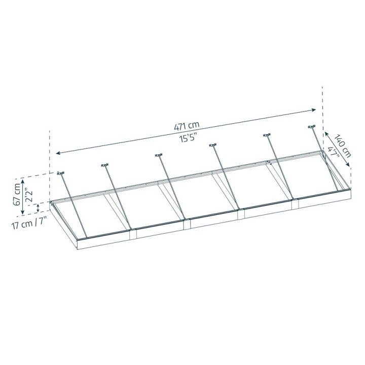 Auvent de porte Sophia XL Canopia - Vitrage transparent