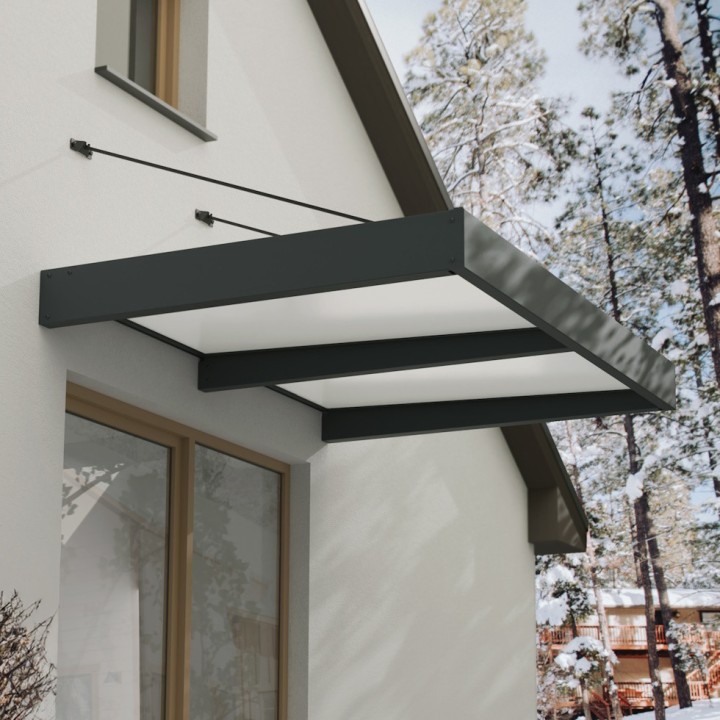Auvent de porte Sophia XL Canopia - Vitrage blanc
