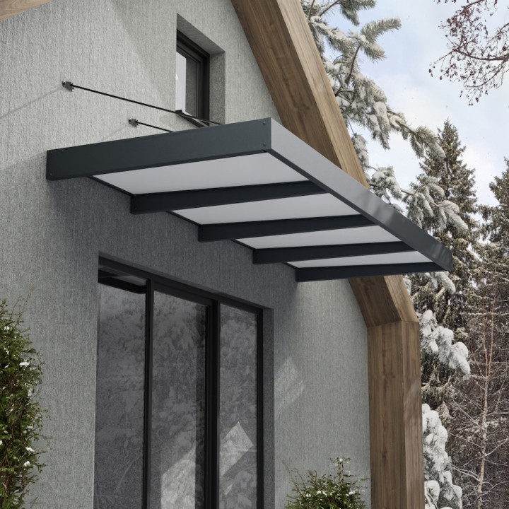 Auvent de porte Sophia XL Canopia - Vitrage blanc