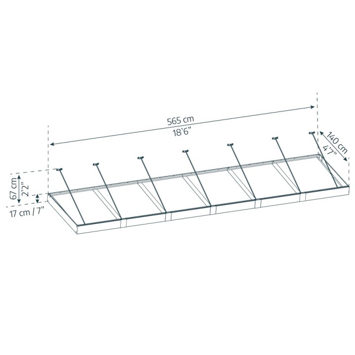 Auvent de porte Sophia XL Canopia - Vitrage blanc
