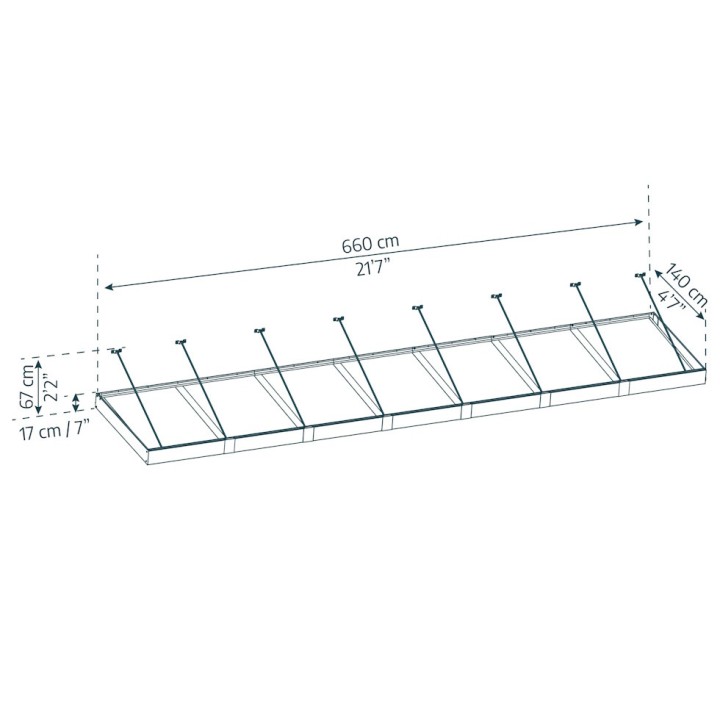 Auvent de porte Sophia XL Canopia - Vitrage blanc