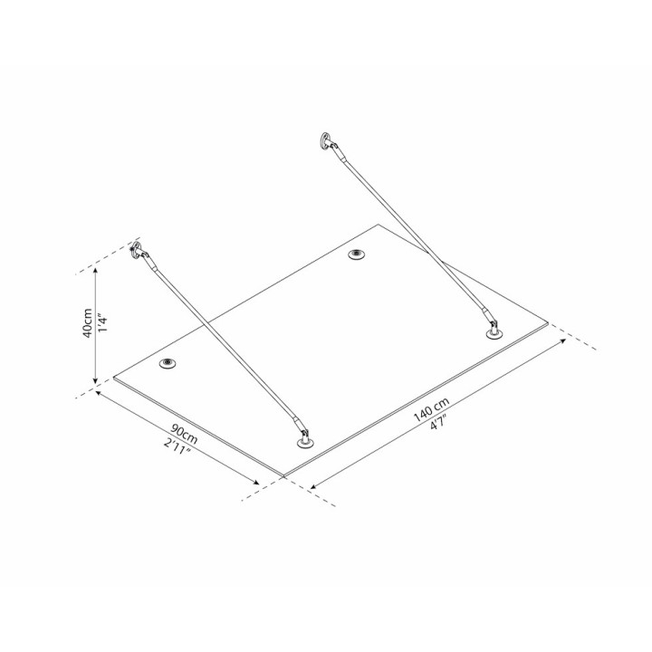 Auvent de porte Taurus Canopia - Vitrage transparent - 140 x 90 cm