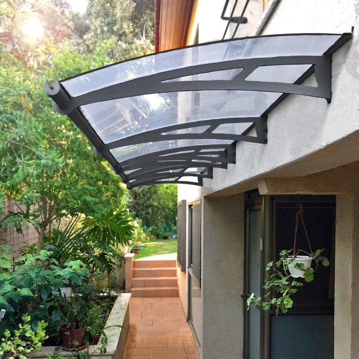 Auvent de porte Aquila en kit Canopia - vitrage transparent