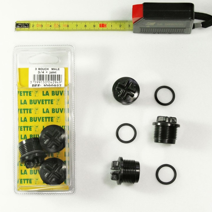 Coque 3 bouch mâle 3/4 + joint pour abreuvoir S 4 et LAC 5 La Buvette
