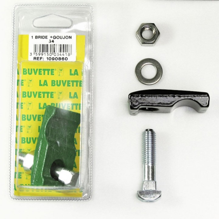 Coque 1 ensemble bride, goujon, rondelle, écrou et joint moulé pour abreuvoir S 4 et LAC 5 La Buvette