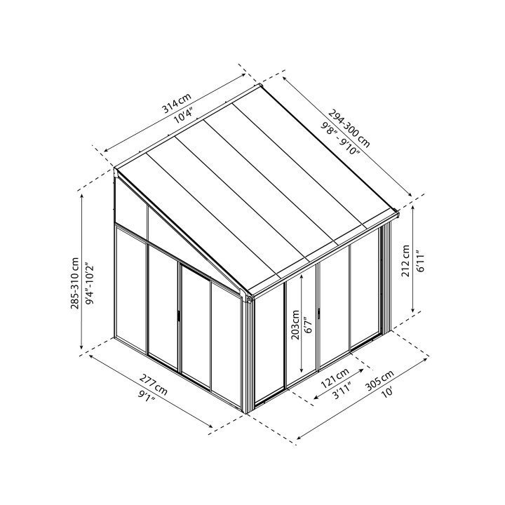 Solarium Sanremo Canopia - En kit - 9,4 m²