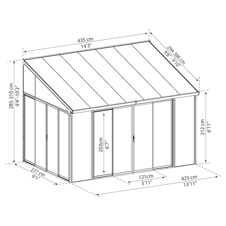 Solarium Sanremo Canopia - En kit - 13,1 m²