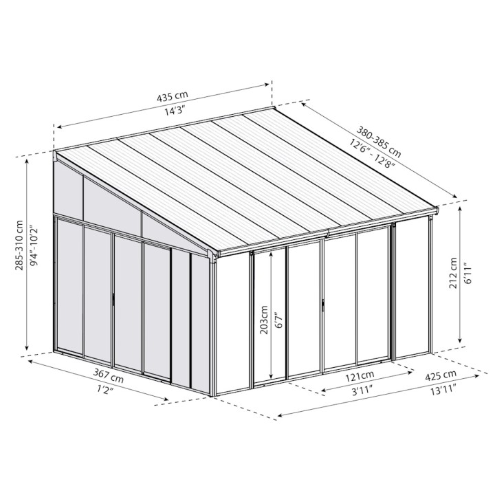 Solarium Sanremo Canopia - En kit - 16,7 m²