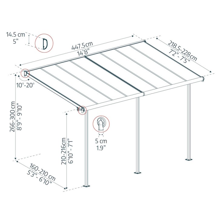 Pergola Sierra Canopia - Structure blanche