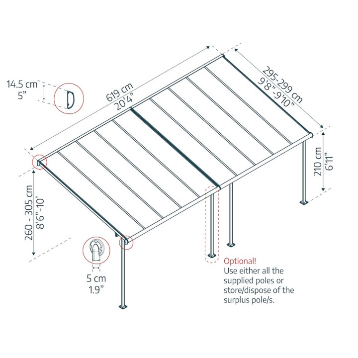 Pergola Sierra Canopia - Structure grise