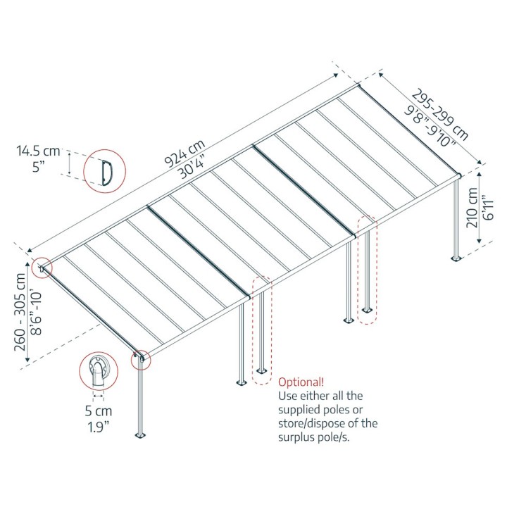 Pergola Sierra Canopia - Structure grise