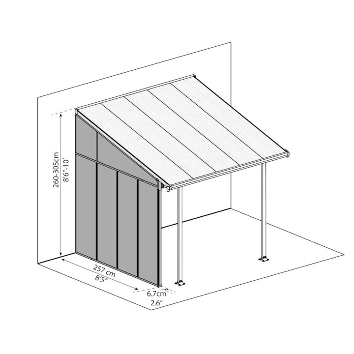 Panneau latéral Sidewall Canopia pour pergolas - Gris