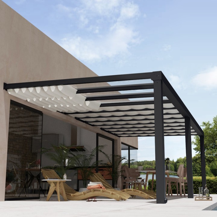 Stores de toit Canopia blanc pour Pergola Stockholm