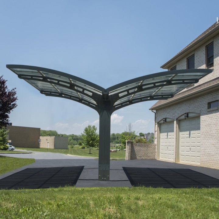 Carport Arizona double wave wings & arch en kit Canopia