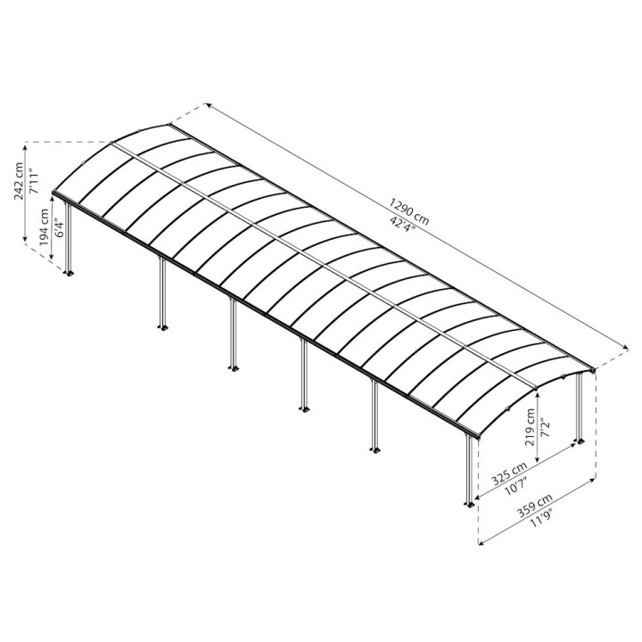 Carport Arcadia en kit Canopia