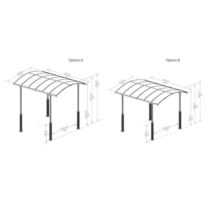 Carport Arcadia Alpine 4300 en kit Canopia
