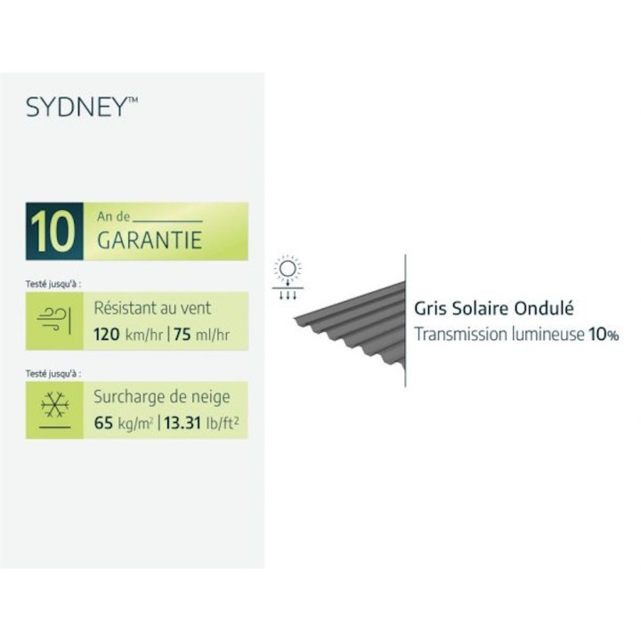 Carport double Sydney Ailes Noires Canopia (rupture de stock)