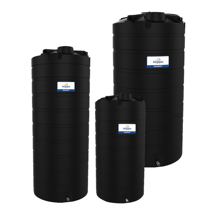 Cuves stockage eau AquaBank Kingspan simple paroi, connexion partie basse 2'', 15000L à 28000L